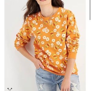 Juniors' Winnie The Pooh Floral-Print Sweatshirt SM NWT